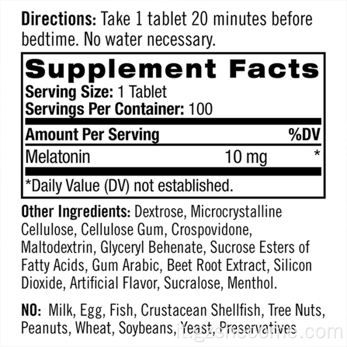 Le compresse di melatonina ti aiuta ad addormentarti più velocemente melatonina
